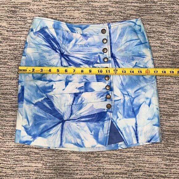 Retrofete Willa Blue Tie Dye Leather Skirt Small - Picture 9 of 14